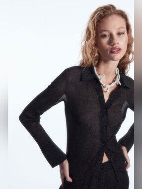 COS Sparkly Ribbed-Knit Shirt